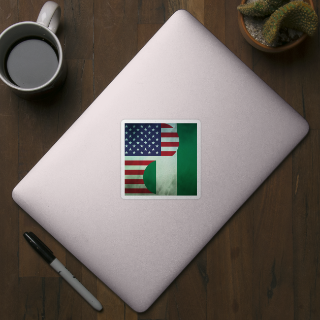 USA Nigeria Dual Yin Yang Flag by Family Heritage Gifts